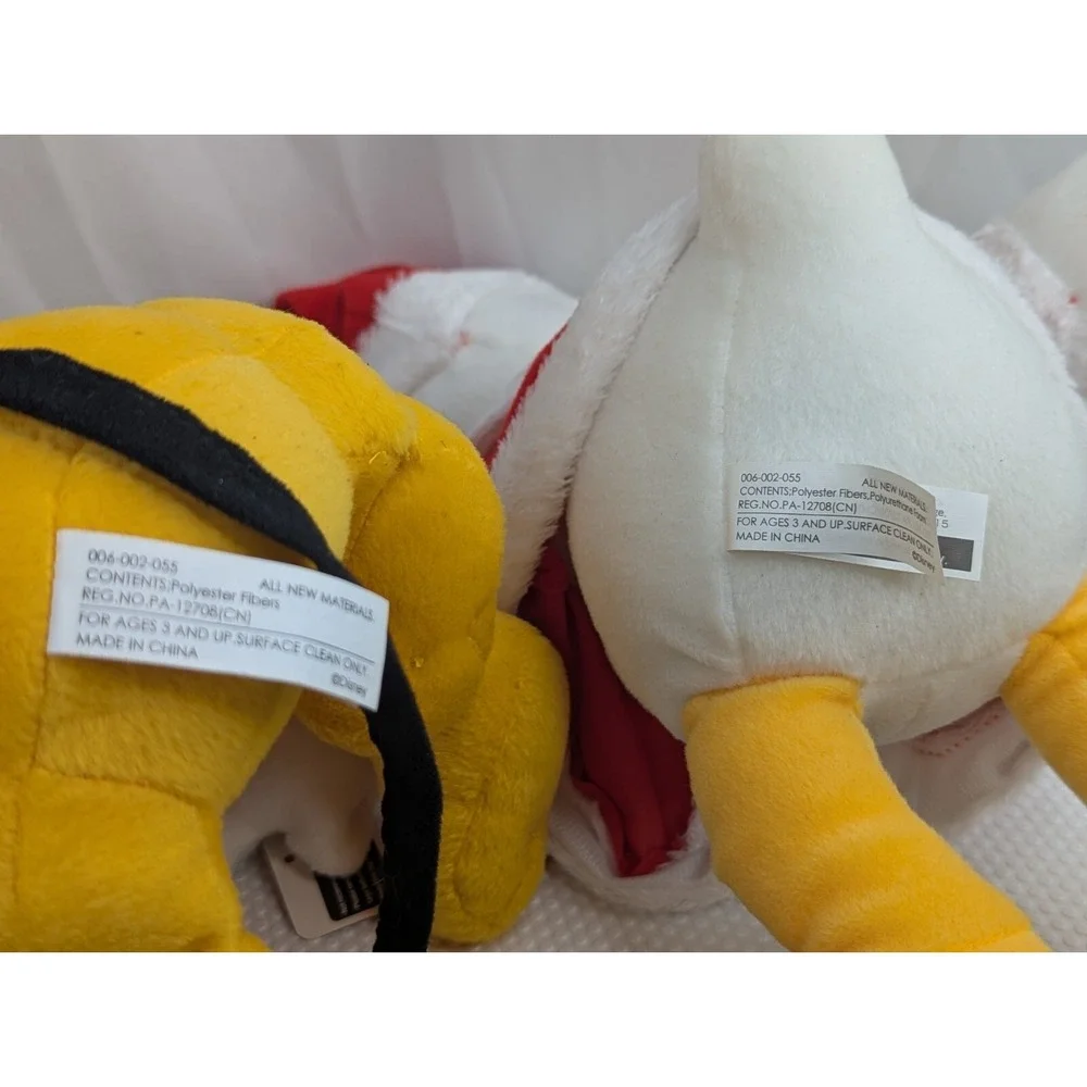 Disney Sega Christmas Plush Donald Duck Pluto Lot Series 1 Stuffed‎ Animal Toy